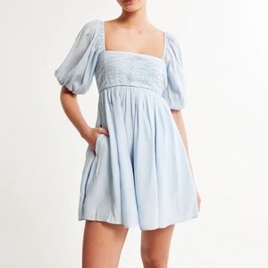 Emerson Ruched Puff Sleeve Mini Dress